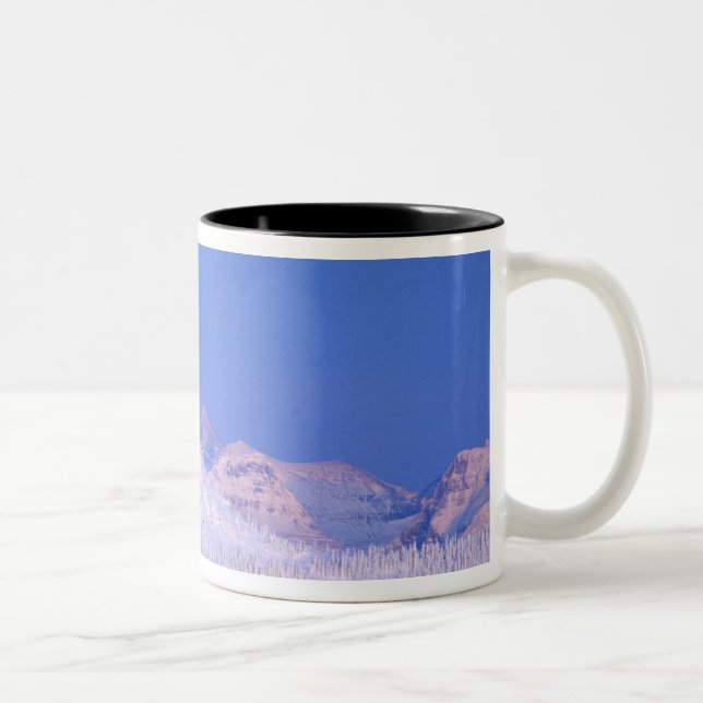 Caneca De Café Em Dois Tons Lua cheia nascendo sobre o Parque Nacional Glacier (Direita)