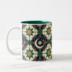 Caneca De Café Em Dois Tons Lua Crescente Geométrica Islâmica do Ramadão Sem C