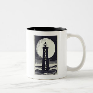 Caneca De Café Em Dois Tons Lua de Farol de Boston