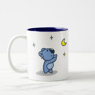 Caneca De Café Em Dois Tons Lua do Koala - azul
