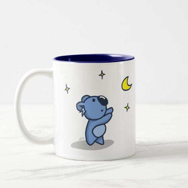 Caneca De Café Em Dois Tons Lua do Koala - azul (Esquerda)