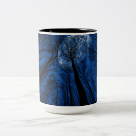 Caneca De Café Em Dois Tons Lua no Céu Noturno