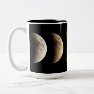 Caneca De Café Em Dois Tons Lua super, lua do sangue, eclipse lunar, 2015