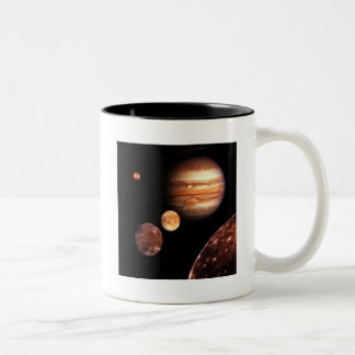 Caneca De Café Em Dois Tons Luas galileus astronomia de Jupiter & presentes da