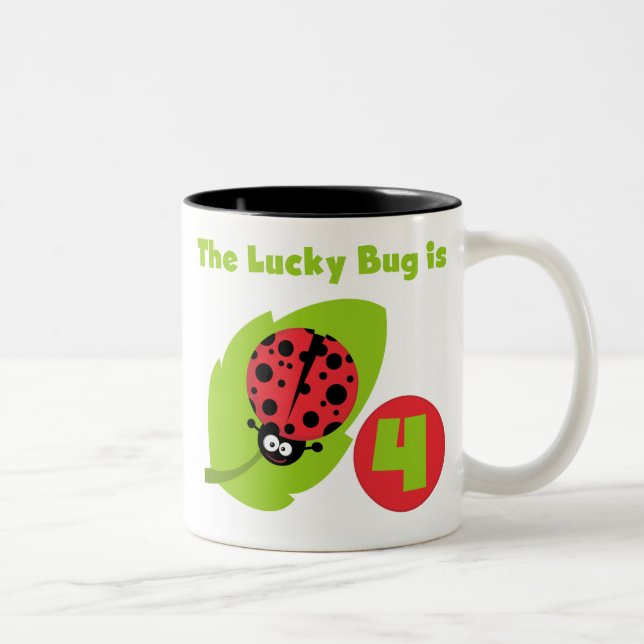 Caneca De Café Em Dois Tons Lucky Inseto 4º t-shirts e presentes (Direita)