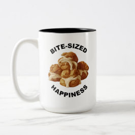 Caneca De Café Em Dois Tons Lucrativos da felicidade em tamanho pequeno