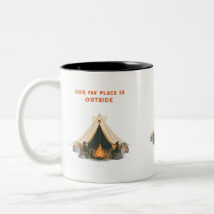 Caneca De Café Em Dois Tons Lugar Favorito é Trilha Matinal de Aventura em Fam