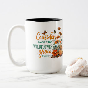 Caneca De Café Em Dois Tons Luke 12:27