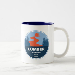 Caneca De Café Em Dois Tons Lumber Wild And Scenic River, Carolina Do Norte