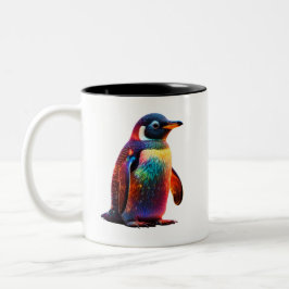 Caneca De Café Em Dois Tons Luminous Penguin Charm