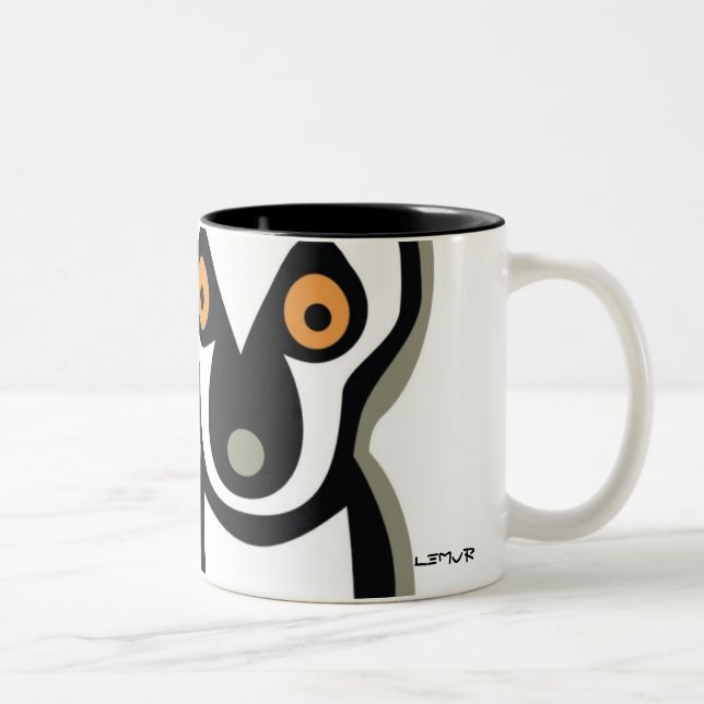 Caneca De Café Em Dois Tons LUNA o LEMUR (Direita)