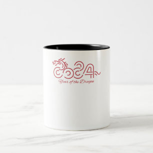 Caneca De Café Em Dois Tons Lunar: 2024 Ano do Dragão