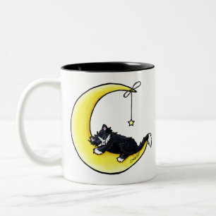 Caneca De Café Em Dois Tons Lunar Love Tuxedo Cat Mug Café De Dois Tons