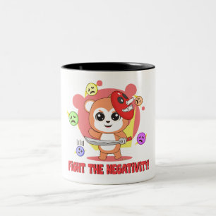 Caneca De Café Em Dois Tons Luta contra a negatividade: Amigo Animal Bonito