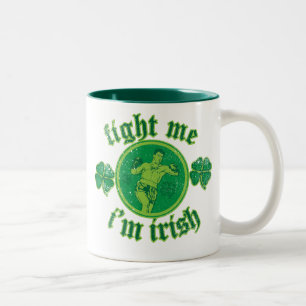 Caneca De Café Em Dois Tons Lute-me que eu sou irlandês