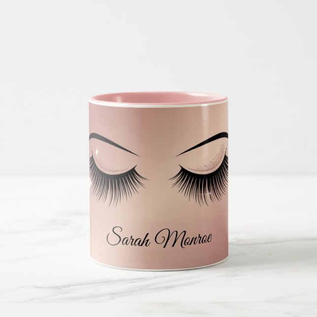 Caneca De Café Em Dois Tons Luxo Lash Design (Centro)