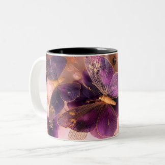 Caneca De Café Em Dois Tons Luxury A butterfly with flower Marble Coffee Mug 