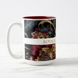 Caneca De Café Em Dois Tons Luxury Indian Floral Vintage Royal