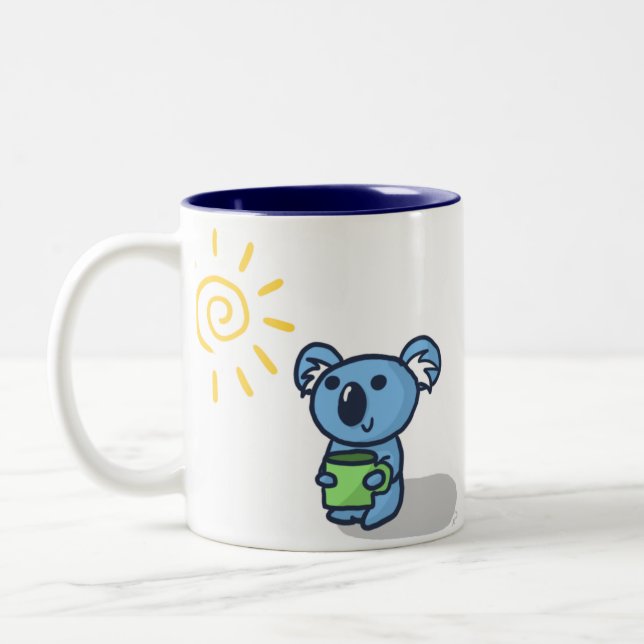 Caneca De Café Em Dois Tons Luz do sol do Koala - azul (Esquerda)