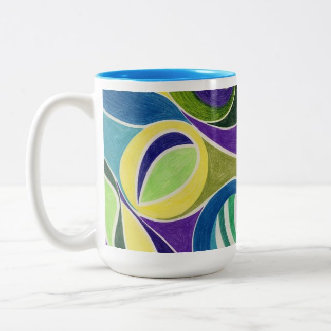 Caneca De Café Em Dois Tons Luz Roxa (Esquerda)