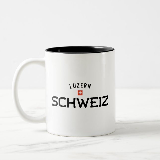Caneca De Café Em Dois Tons Luzern Schweiz (Suiça de Luzerna) (Esquerda)