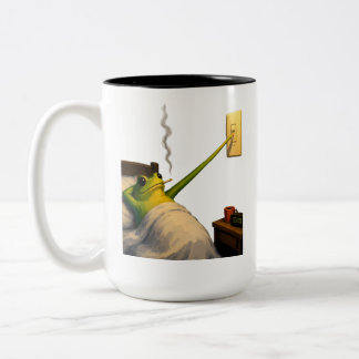 Caneca De Café Em Dois Tons Luzes Apagadas, Ainda Acordado