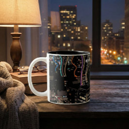Caneca De Café Em Dois Tons Luzes da Cidade de Boston