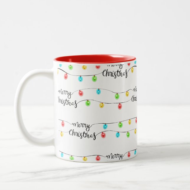 Caneca De Café Em Dois Tons Luzes de Natal (Esquerda)