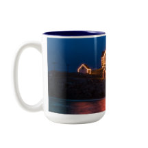 Luzes de Natal no farol de Nubble no Maine