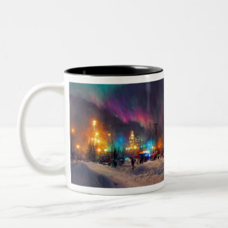 Caneca De Café Em Dois Tons Luzes do norte 003