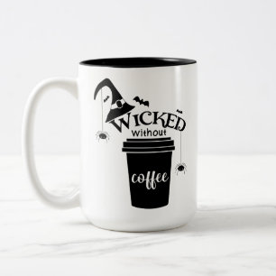 Caneca De Café Em Dois Tons Má Sem Café – Amante de Café Bruxa Engraçada