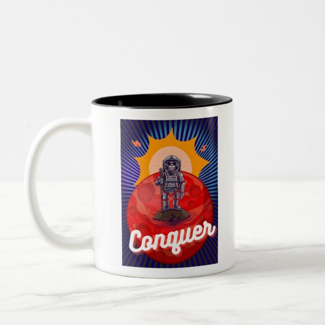 Caneca De Café Em Dois Tons macaco conquista o planeta vermelho (Esquerda)