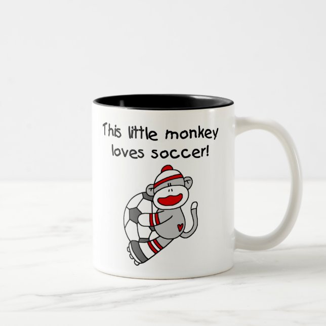 Caneca De Café Em Dois Tons Macaco da peúga do futebol (Direita)