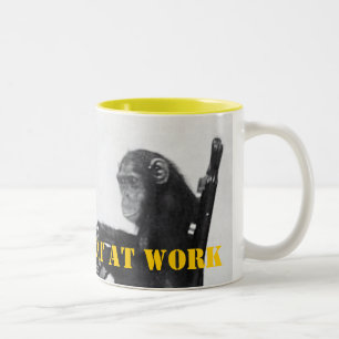 Caneca De Café Em Dois Tons Macaco de Digitação