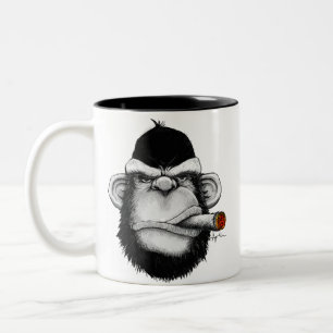 Caneca De Café Em Dois Tons Macaco do charuto