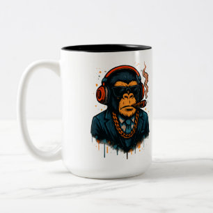 Caneca De Café Em Dois Tons Macaco - O Chefe do Macaco