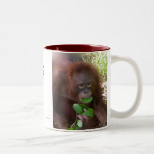 Caneca De Café Em Dois Tons Macaco para o verde