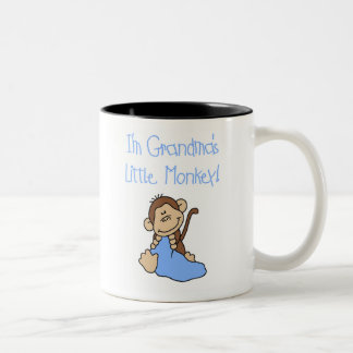 Caneca De Café Em Dois Tons Macaco pequeno das avós azuis
