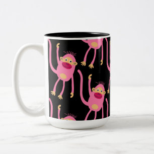 Caneca De Café Em Dois Tons Macaco Pequeno Fofo 