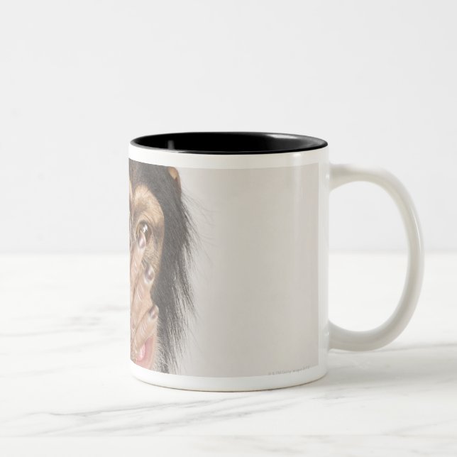 Caneca De Café Em Dois Tons Macaco que fricciona sua cara (Direita)