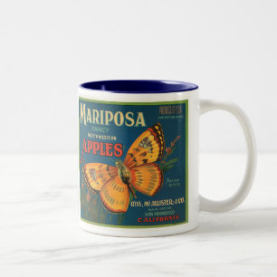 Caneca De Café Em Dois Tons Maçãs de Mariposa