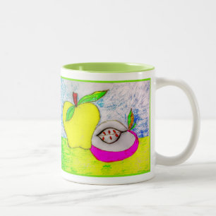 Caneca De Café Em Dois Tons Maçãs De pop