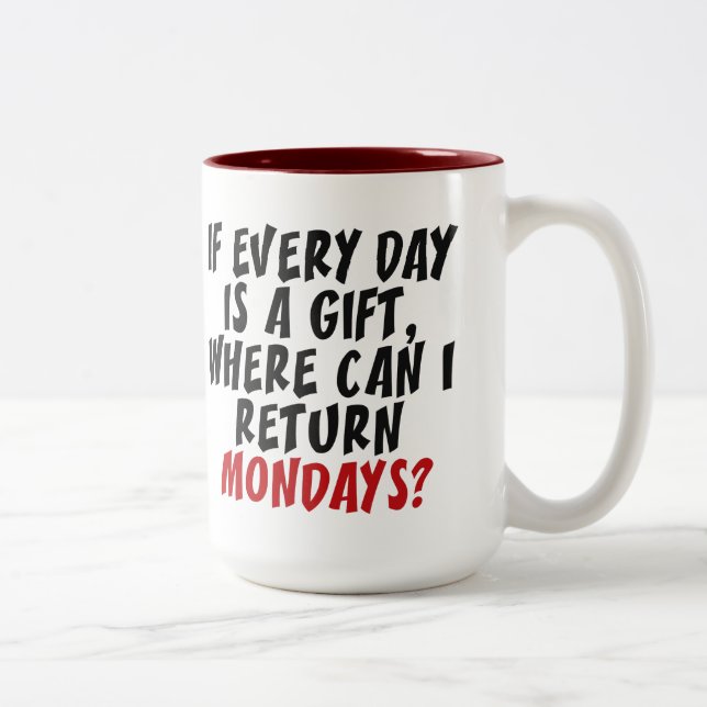 Caneca De Café Em Dois Tons Maçãs de segunda-feira (Direita)