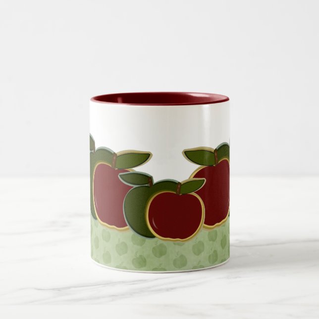 Caneca De Café Em Dois Tons Maçãs do país (beira verde) (Centro)