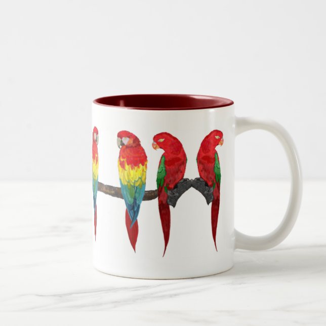 Caneca De Café Em Dois Tons Macaw e Lory Drinkware (Direita)