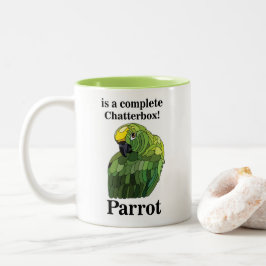 Caneca De Café Em Dois Tons Macaw Parrot Bird Chatterbox Engraçado
