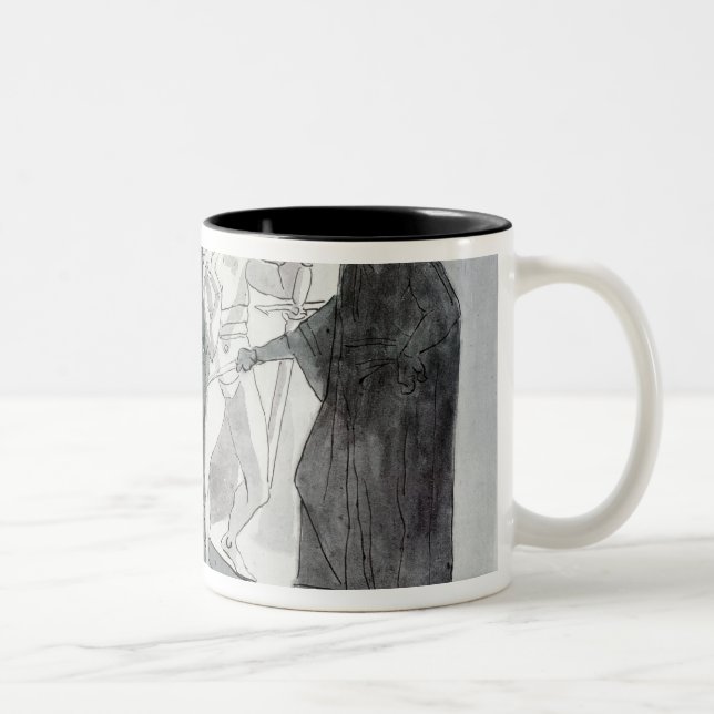 Caneca De Café Em Dois Tons Macbeth e a cabeça armada (Direita)