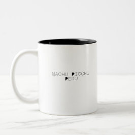 Caneca De Café Em Dois Tons Machu Picchu Peru Simples Typo