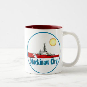 Caneca De Café Em Dois Tons Mackinaw City Michigan