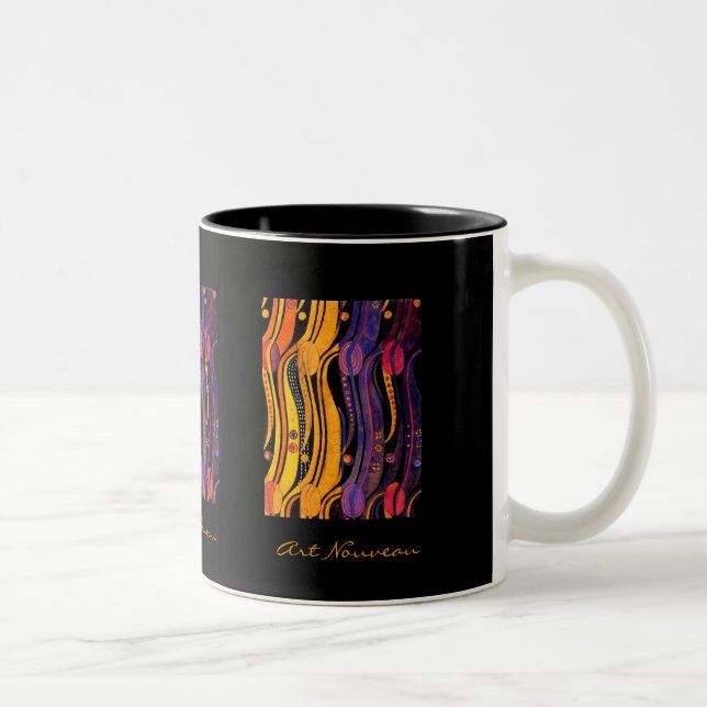 Caneca De Café Em Dois Tons Mackintosh: Design das tulipas (Direita)